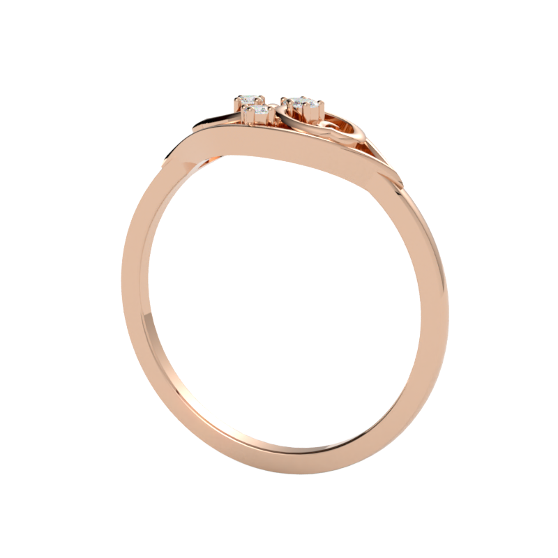 Pierścionek z diamentem Iskra – złoto różowe 750 – GOLDPORT